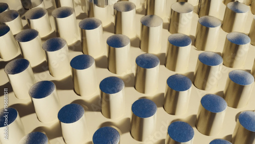 cylinder shape pattern design background. Ai generated.