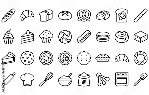 Sweet pastry dessert and donut collection