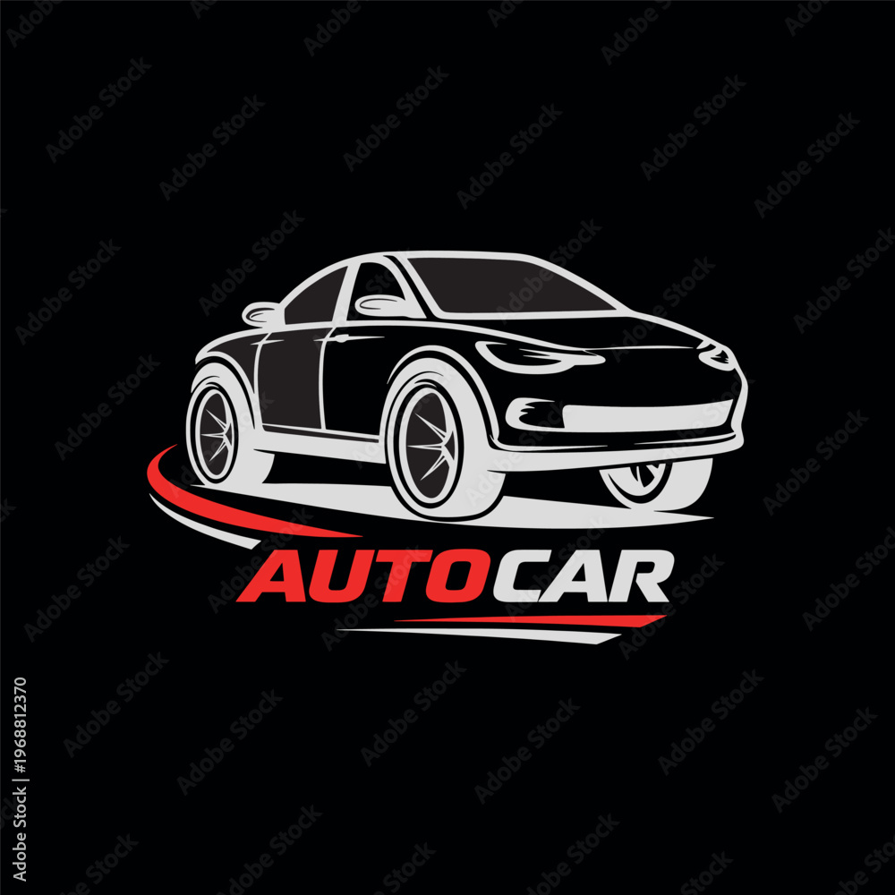 Fototapeta premium Auto Car Logo Sport Vehicle Racing Automotive Red Black Modern Vector