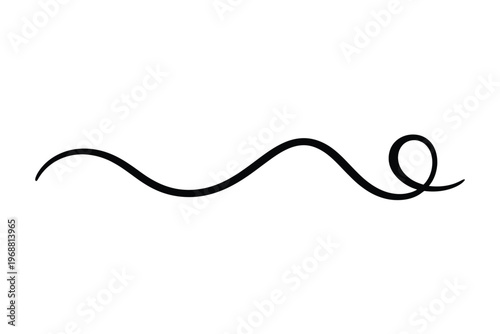 Minimalist Black Wavy Line on White Background