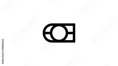 A minimalist camera shutter icon on a clean white background for photography and design concepts
