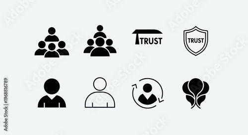 Teamwork, Trust, and People Icons: Collaboration and Security Symbols