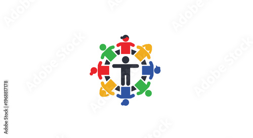 A diverse group of people coming together.