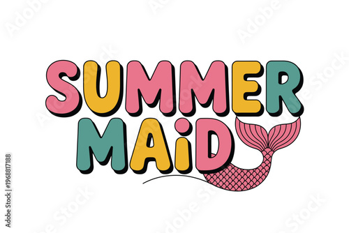 Colorful, Bold, Hand-Drawn Text Spelling "Summa"