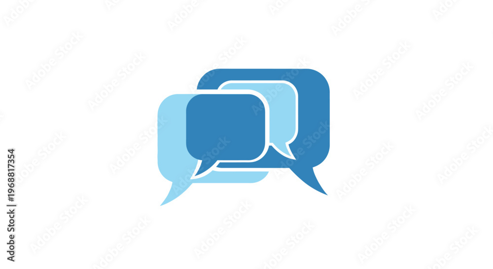 Fototapeta premium Blue chat speech bubbles icon.