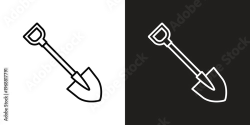 garden spade and fork set isolated flat design vector illustration