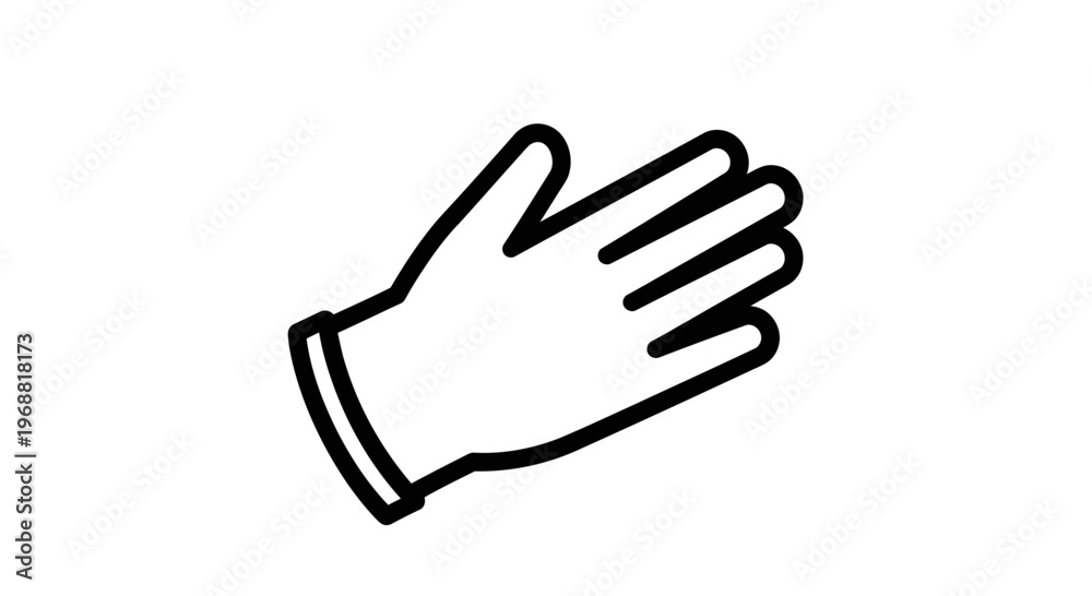 Obraz premium Cleanliness and Protection: Simple Line Icon of a White Glove