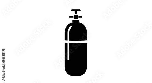 Black Silhouette of a Gas Cylinder with Valve