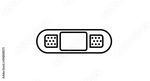 Simple Line Icon of a Bandage, Medical Plaster, Wound Care, First Aid, Healthcare Symbol