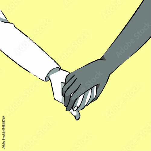 Holding Hands Love and Support Concept Isolated Vector Illustration