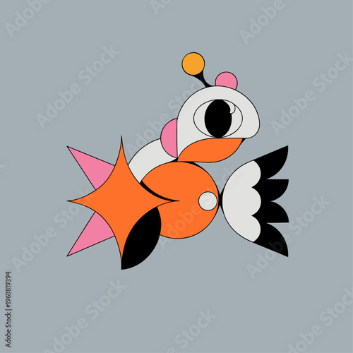 vector illustration of a goldfish