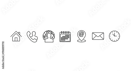 Collection of common icons representing various communication and scheduling methods Vector