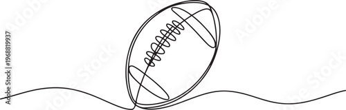 Football continuous single line art and isolated outline vector illustration. one line Icon drawing