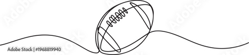 Football continuous single line art and isolated outline vector illustration. one line Icon drawing