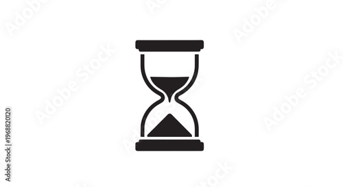 Black Hourglass Icon Representing Time Management and Deadlines