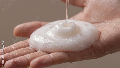 High-resolution featuring close-up human hand specifically held palm person appears light beige skin tone smoo