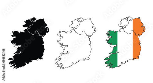 Geographical and political divisions of ireland illustrated with color coding Vector