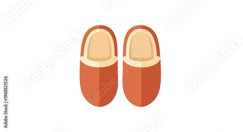 A pair of brown shoes with beige insoles on a white background, simple flat illustration.