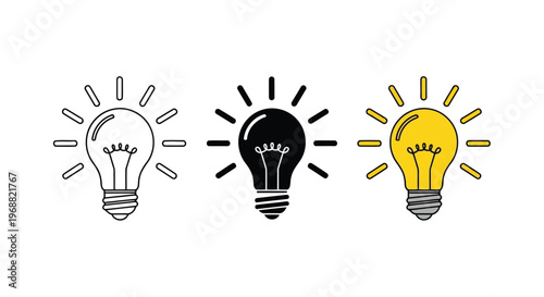 The evolution of an idea from concept to illumination Vector