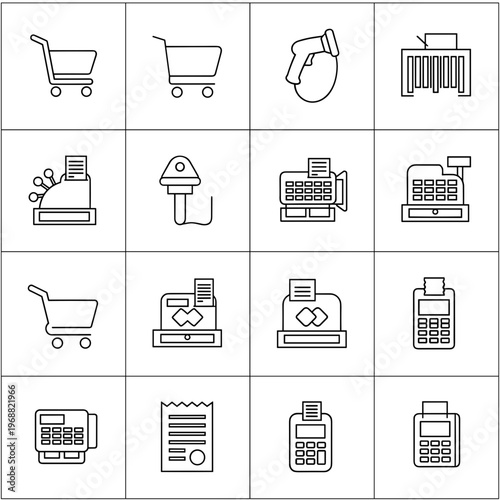 Ecommerce shopping icons and symbols.