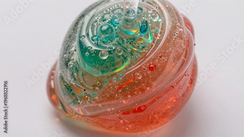 High-resolution featuring close-up abstract spherical object appears made glass porcelain smooth glossy surfac