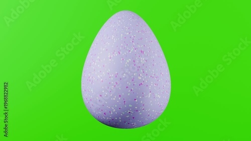 Colorful 3d easter egg with green screen background for easter holiday decorations inn 4k seamless loop