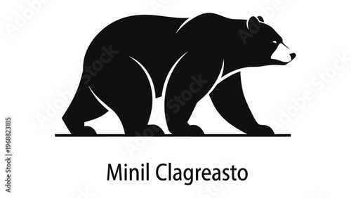 Black silhouette of a bear walking with brown bear