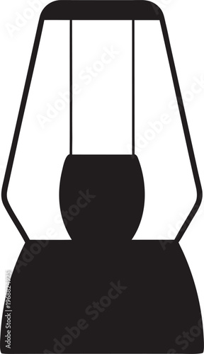 ambient mood lamp silhouette vector art illustration, black and white design