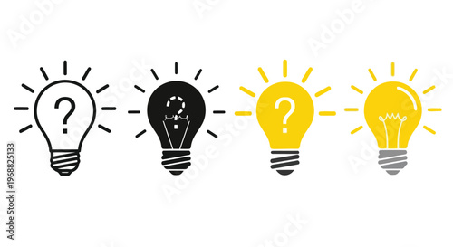 Journey of ideas from confusion to clarity and illumination Vector