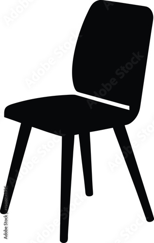 chair silhouette vector art illustration, black and white design