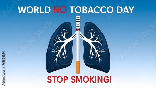 Stop Smoking Concept for World No Tobacco Day - Healthcare Awareness Graphic