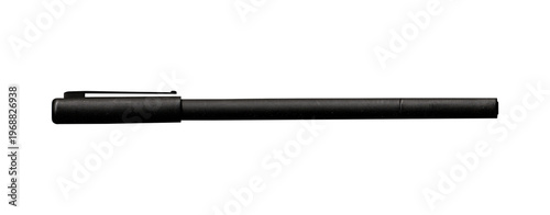 Black Felt-Tip Pen with Cap Isolated on Transparent Background
