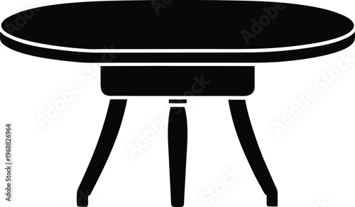 dining table silhouette vector art illustration, black and white design