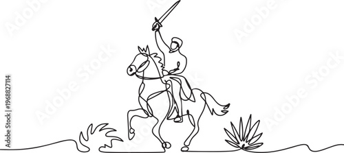 The concept of Brazil's independence day. one line Icon drawing