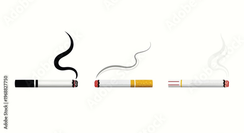 Comparison of different cigarette types and their smoke emissions Vector