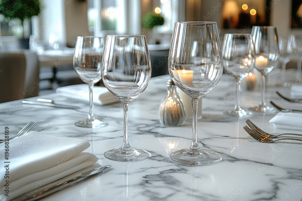 Fototapeta premium Exquisite Western Cuisine Styled on Elegant Marble Surface
