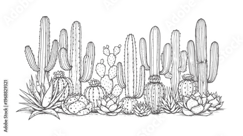 Of various desert succulents and cacti plants cactus botanical