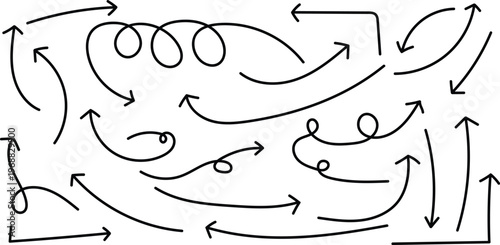 Chaotic arrow diagram a visual representation of complexity and direction