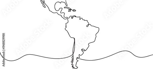 Quadro su tela Map of latin america