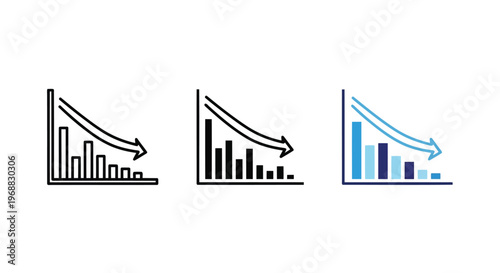 Visual representation of data distribution and transformation across three stages Vector
