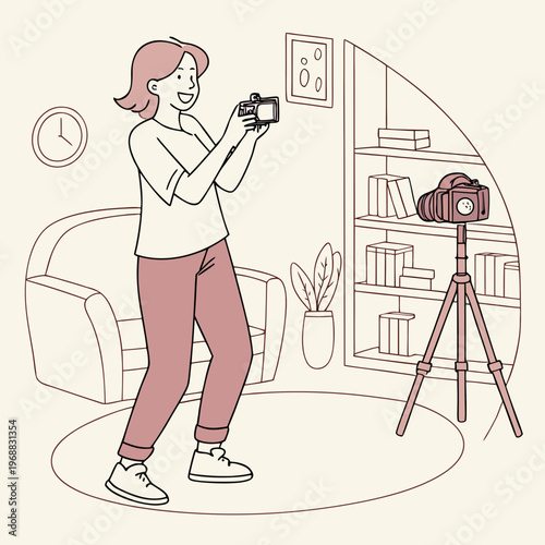 Woman taking a photo with a camera