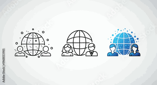 Global connectivity through diverse communication and collaboration platforms Vector