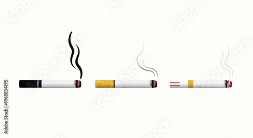 Comparison of cigarette types and their smoke emissions Vector