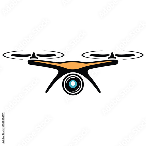 Quadcopter drone with camera mounted on its underside