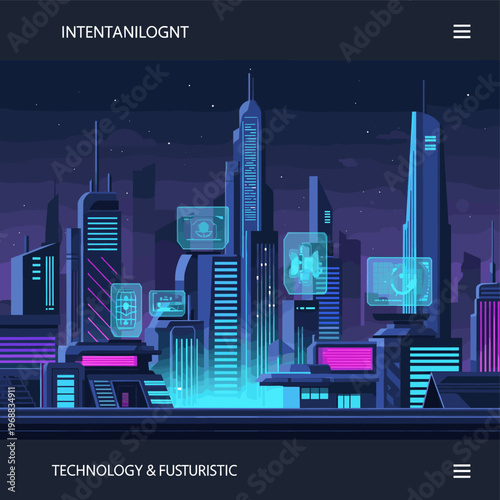 A futuristic neon-lit technology background with a dark and moody atmosphere, perfect for illustrating innovation and modernity in design or marketing