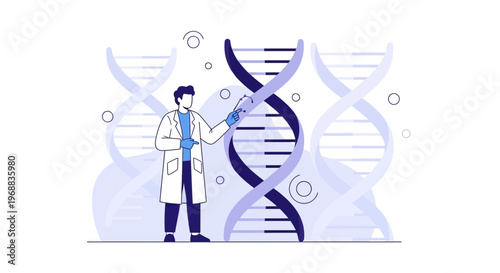Scientist Explains DNA Structure, Genetic Research, Helix, Science, Biotechnology, Medical Discovery