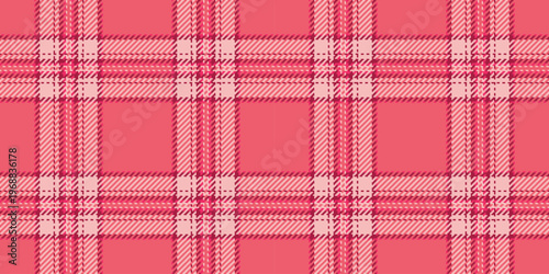 Soft textile texture pattern, rustic check background plaid. Sparse fabric tartan seamless vector in red and light colors.