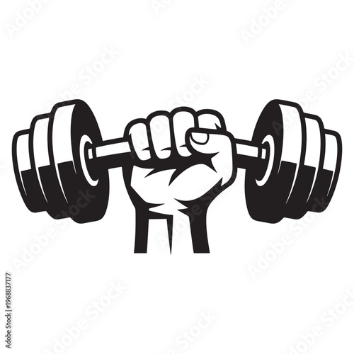 Strong fists gripping a barbell symbolizing power and determination in fitness training