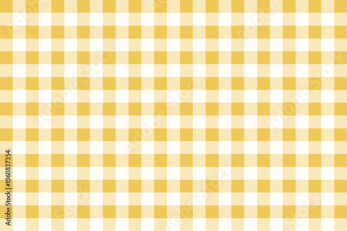 Yellow Vichy Background. Gingham Seamless Pattern. Tartan Plaid Wallpaper.