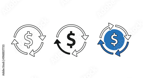 Visual representation of evolving financial cycles and digital currency integration Vector